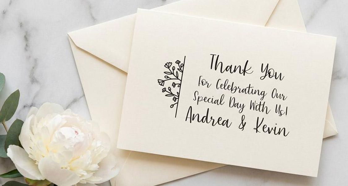 A custom made thank you card