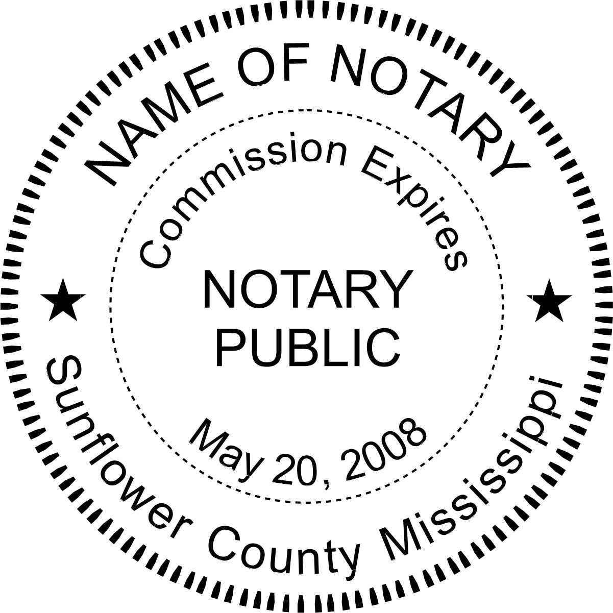 Mississippi Wood Handle Notary Seal Stamp