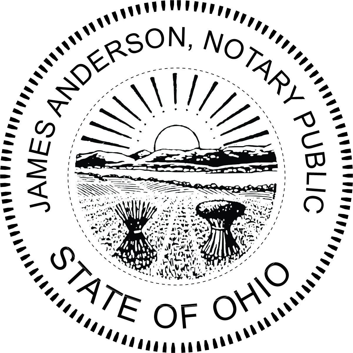 Ohio Pre Inked Notary Seal Stamp