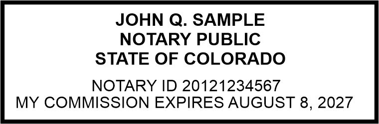 Colorado Pre Inked Notary Seal Stamp