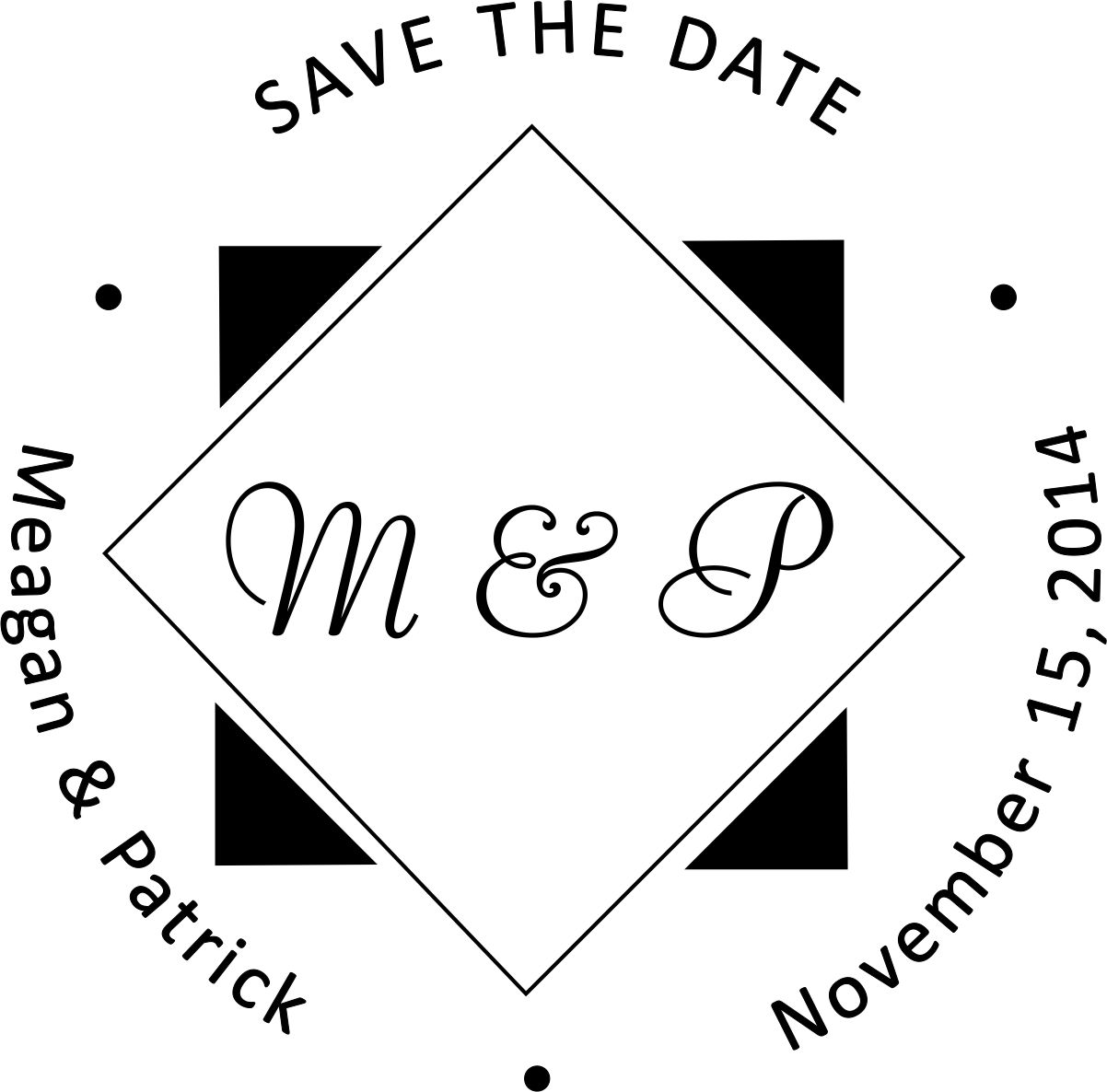 WSM 13 Monogram Wedding Stamp Custom Rubber Stamps